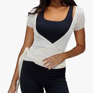 Stylish White Wrap Top
